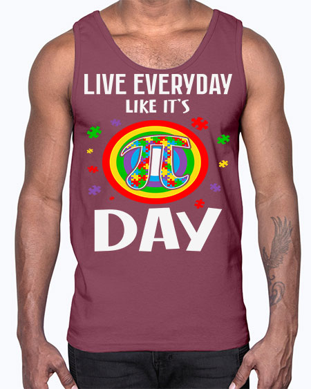pi day autism puzzle math 111#- autism- Cotton Tank