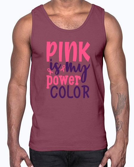 pink is my power color Style 5#- breast cancer- Cotton Tank