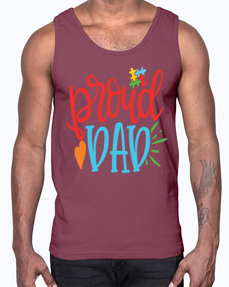 proud dad Style 36#- autism- Cotton Tank