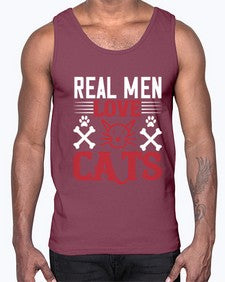 real man love cats Style 113#- cats- Cotton Tank