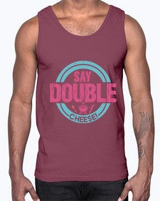 say double cheese 383#- bbq- Cotton Tank