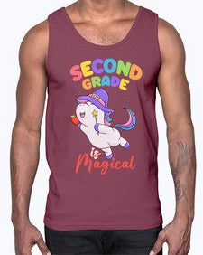 second Grade is Magical Unicorn 821#- second grade- Cotton Tank