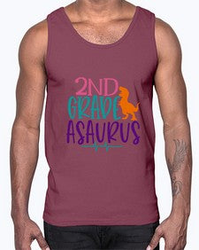 second grade asaurus 808#- second grade- Cotton Tank