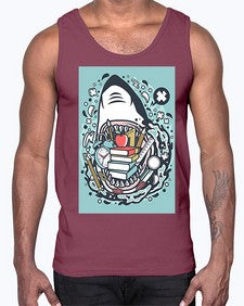 shark school 871#- general school- Cotton Tank