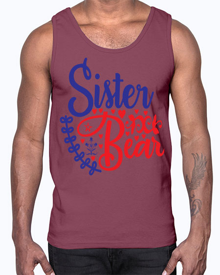 sister bear 251#- bears - animals- Cotton Tank