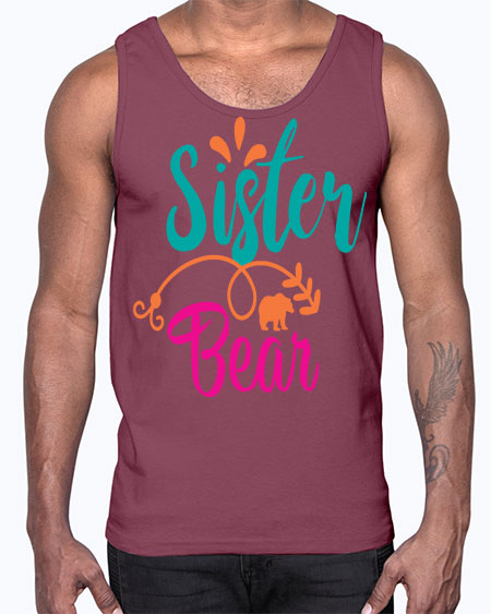 sister bear 255#- bears - animals- Cotton Tank