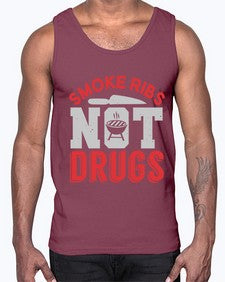 smok ribs not drugs 401#- bbq- Cotton Tank