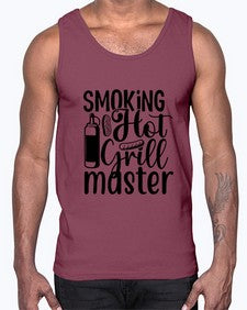 smoking hat girl master 1539#- bbq- Cotton Tank