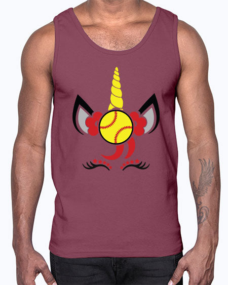 softball unicorn 401#- softball- Cotton Tank