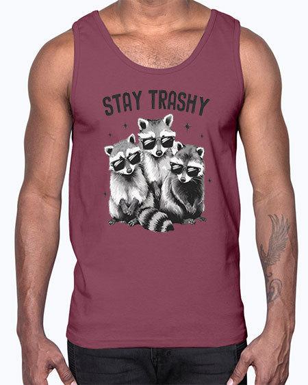 stay trashy 59#- raccoon- Cotton Tank