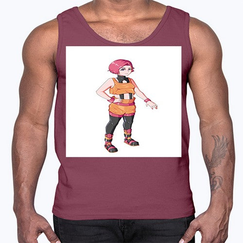 street girl wear orange outfit16#- anime- Cotton Tank