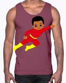 super kid 4#- black boys or men- Cotton Tank