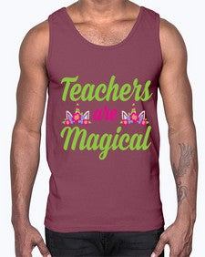 teachers are magical 428#- unicorn- Cotton Tank