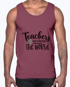 teachers can change the world Style 393#- teacher- Cotton Tank