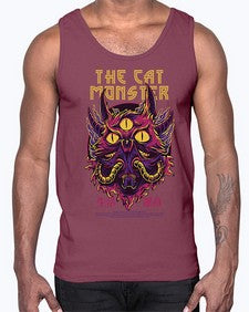the cat monster gdkkj 1148#- art pop art- Cotton Tank