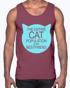the entire cat popluation is my bestfriend- cats- Cotton Tank