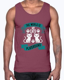the world is my cats playground Style 119#- cats- Cotton Tank