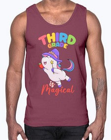 third Grade is Magical Unicorn 962#- third grade- Cotton Tank