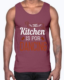 this kitchen is for dancing 433#- cooking- Cotton Tank
