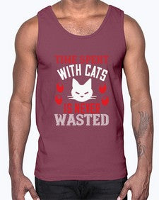 time spend with cat is never wasted Style 120#- cats- Cotton Tank