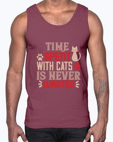 time spend with cat is never wasted Style 121#- cats- Cotton Tank