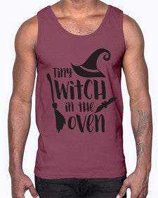 tiny witch in the oven 18#- witch- Cotton Tank