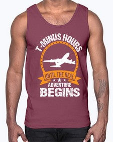 tminus hours until the adventure begins  45#- airplane- Cotton Tank