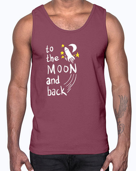 to the moon and back 9#- moon- Cotton Tank