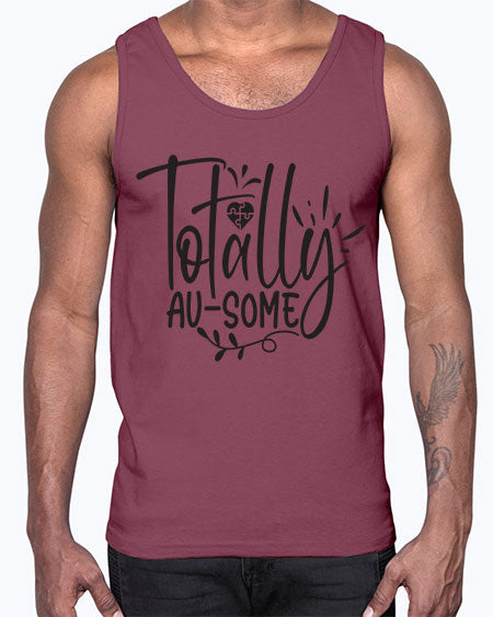 totally ausome Style 2#- autism- Cotton Tank