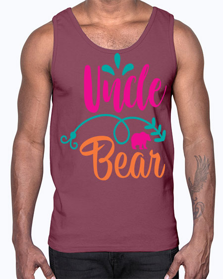 uncle bear 283#- bears - animals- Cotton Tank