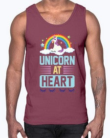 unicorn at heart 448#- unicorn- Cotton Tank