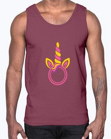unicorn monogram frame 477#- unicorn- Cotton Tank