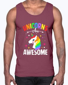 unicorns are awesome 520#- unicorn- Cotton Tank