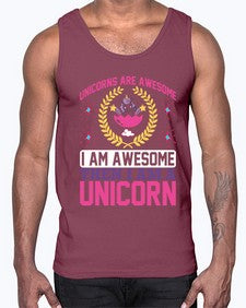 unicorns are awesome i am awesome then i am a unicorn 518#- unicorn- Cotton Tank