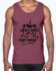 unicorns are my spirit animal 525#- unicorn- Cotton Tank
