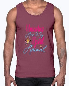 unicorns are my spirit animal 526#- unicorn- Cotton Tank