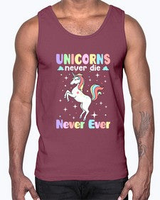 unicorns never die never ever 539#- unicorn- Cotton Tank