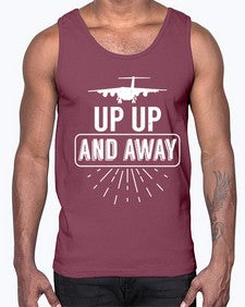 up up and away  46#- airplane- Cotton Tank