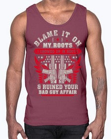 veteran showed up in boots 1198#- western- Cotton Tank