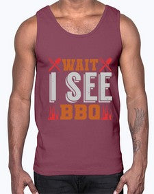 wait i see bbq 457#- bbq- Cotton Tank
