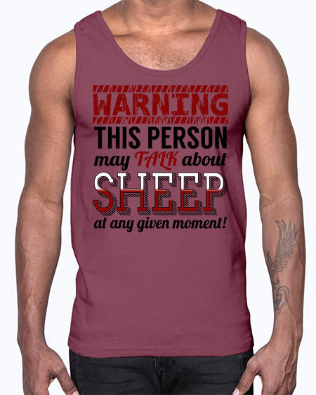 warning this person may talk about- sheep- Cotton Tank