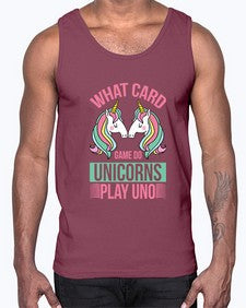 what card game do unicorns play uno 548#- unicorn- Cotton Tank