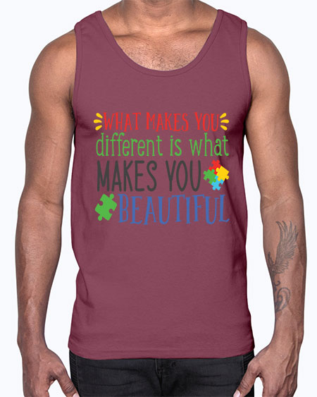 what makes you different is what makes you beautiful Style 3#- autism- Cotton Tank