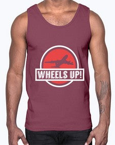 wheels up  50#- airplane- Cotton Tank