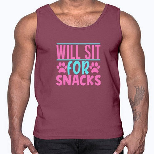 will sit for snacks Style 57#- dogs- Cotton Tank