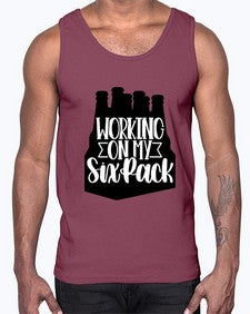 working on my six pack 1789#- beer- Cotton Tank
