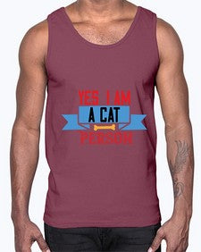 yes i am acat person Style 123#- cats- Cotton Tank