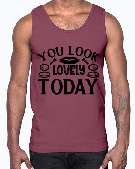 you look lovely today 20#-makeup Cotton Tank