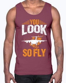 you look so fly  53#- airplane- Cotton Tank