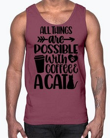 All Things Are Possible Style 74#- cats- Cotton Tank